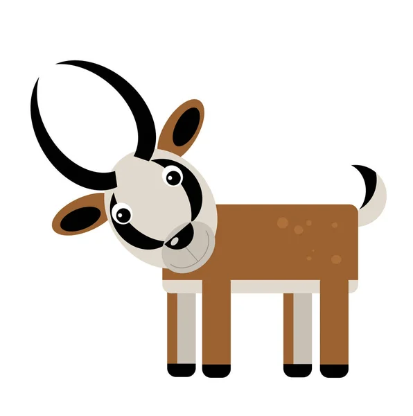 Scena del fumetto con antilope su sfondo bianco illustrazione — Foto Stock