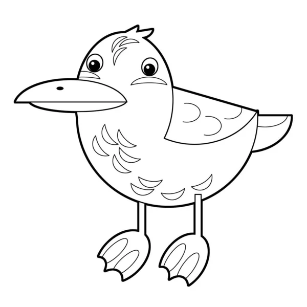 漫画動物の鳥の飛行-着色ページ-イラスト — ストック写真