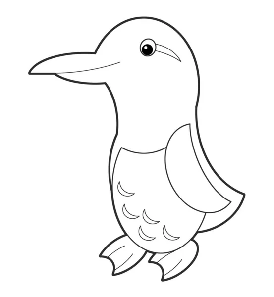 Dessin animé oiseau volant - coloriage - illustration — Photo