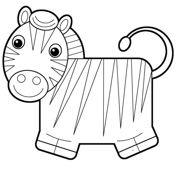 Cartoon scene met zebra op witte achtergrond illustratie — Stockfoto