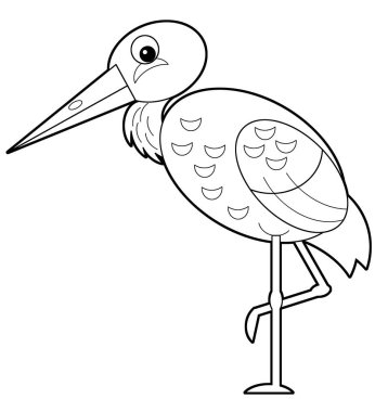 Beyaz arkaplandaki çizgi film hayvan leyleği - renklendirme sayfası - 