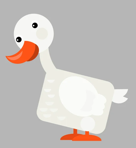 Cartoon scene with happy goose on flat background illustration — Stockfoto