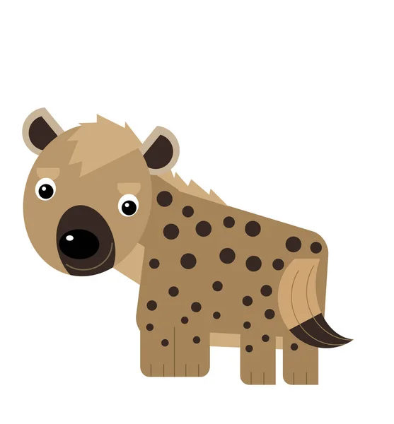 cartoon scene with hyena on white background safari illustration for children