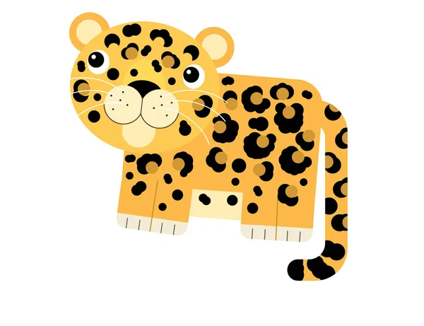 Cartoon Scene Happy Cat Tiger White Background Safari Illustration Children — Stock Photo, Image