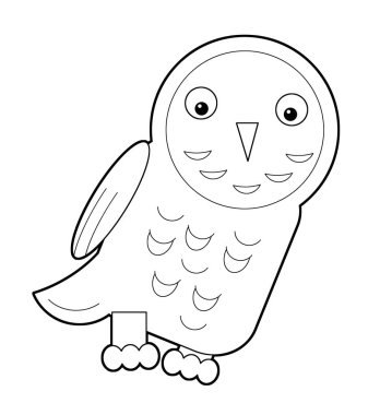 Uçan kuş penguenli karikatür sahnesi çocuklar için beyaz arkaplanda izole edilmiş.