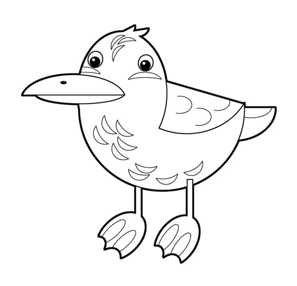 Disegno Del Fumetto Scena Con Uccello Volante Sterna Isolato Sfondo — Foto Stock