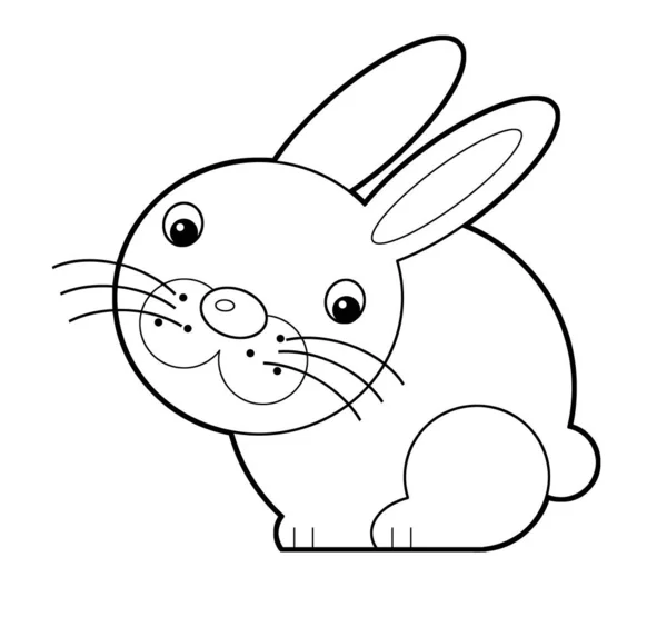 Dessin Animé Scène Avec Lapin Polaire Sur Fond Blanc Illustration — Photo