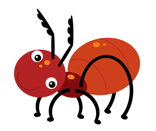 Cartoon Dier Insect Mier Witte Achtergrond Illustratie Voor Kinderen — Stockfoto