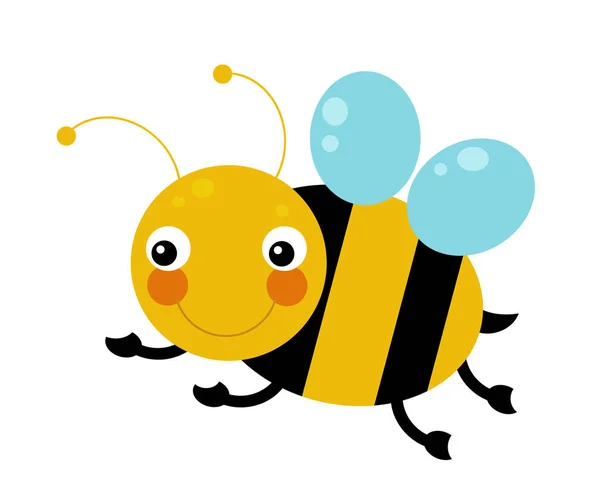 Ζωικό Έντομο Κινουμένων Σχεδίων Μέλισσα Λευκό Φόντο Εικονογράφηση Για Παιδιά — Φωτογραφία Αρχείου