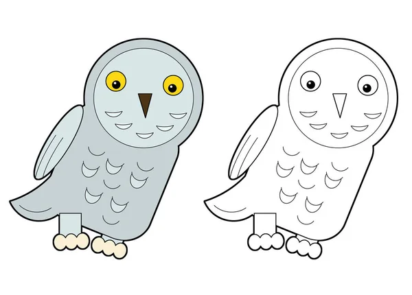 Cartoon Animal Oiseau Hibou Volant Illustration Carnet Croquis Coloriage Pour — Photo