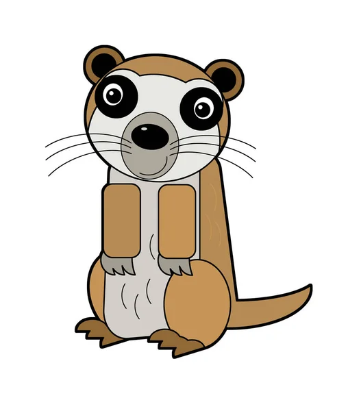 Cartoon Scene Met Meerkat Witte Achtergrond Safari Illustratie Voor Kinderen — Stockfoto