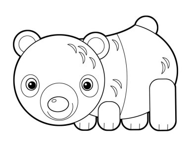 Beyaz arka planda panda resmi olan çizgi roman Asyalı sahnesi - çocuklar için illüstrasyon