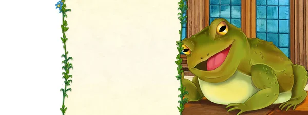 Cartoon Scene Frog Castle Illustration Children — Stock Photo, Image