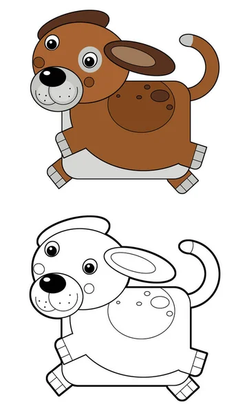 cartoon australian scene with animal dog on white background illustration for children