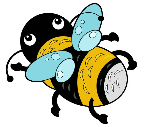 Cartoon Animal Insect Bumblebee White Background Illustration Children — Stock Photo, Image