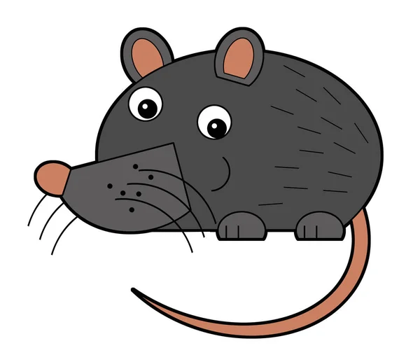 Dessin Animé Animal Rongeur Souris Rat Sur Fond Blanc Illustration — Photo