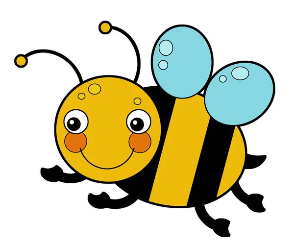 Cartoon Tier Insekt Biene Auf Weißem Hintergrund Illustration Für Kinder — Stockfoto