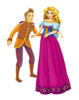 Çizgi film neşe dolu evli çift romantik sahne - çocuklar için çizim