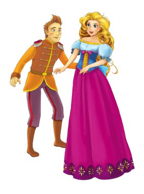 Çizgi film neşe dolu evli çift romantik sahne - çocuklar için çizim