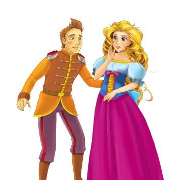 Çizgi film neşe dolu evli çift romantik sahne - çocuklar için çizim