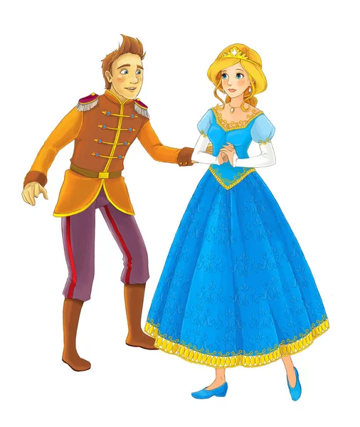 Çizgi film neşe dolu evli çift romantik sahne - çocuklar için çizim