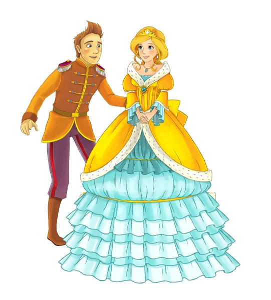 Çizgi film neşe dolu evli çift romantik sahne - çocuklar için çizim