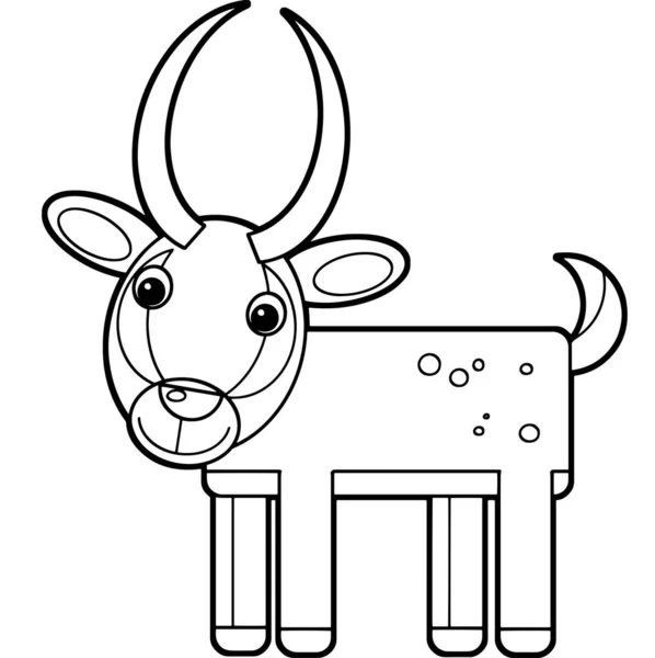 Cartoon Scene Met Safari Dier Antilope Witte Achtergrond Illustratie Voor — Stockvector