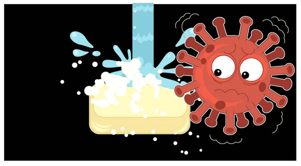 Cartoon Scene Corona Virus Prevention Illustration Children — Stock Photo, Image