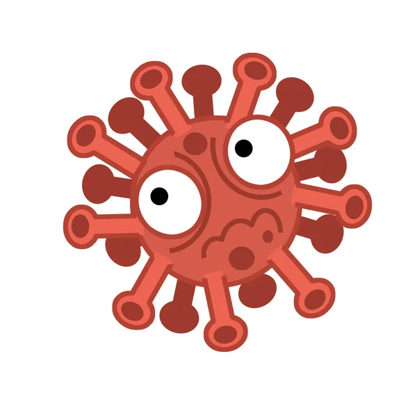 cartoon scene with corona virus and prevention - illustration for children