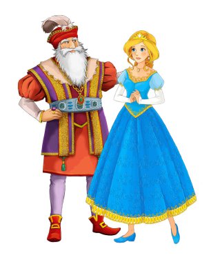 Çizgi film neşe dolu evli çift romantik sahne - çocuklar için çizim