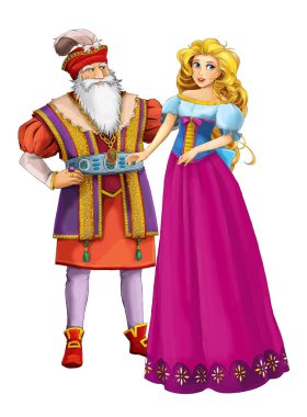 Çizgi film neşe dolu evli çift romantik sahne - çocuklar için çizim