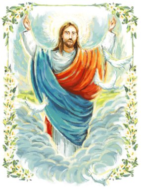 İsa Mesih 'in sakinliği ve yeniden dirilişi. Çocuklar için bir örnek.