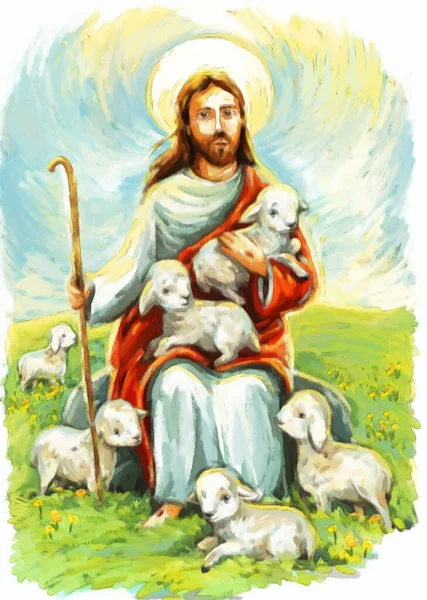 Calma Mesías Jesús Resurrección Con Antecedentes Naturaleza Ilustración Para Los — Foto de Stock