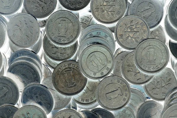 Field Japanese Coins Yen Seem Fall News Economy Finances Interest — ストック写真