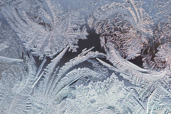 Зимою Льодовий Візерунок Сковороді Вражаючі Кристали Замерзлої Води Виглядає Згусток — стокове фото