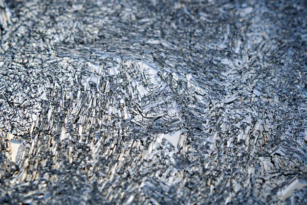 Кристали Льоду Дуже Закриваються Віконній Панелі Взимку Абстрактний Візерунок Заморожена — стокове фото