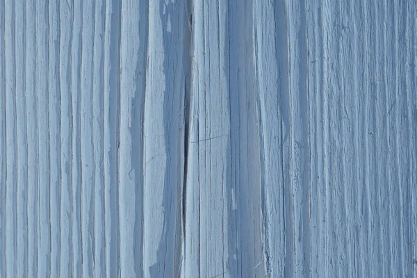 Superficie Legno Verniciato Azzurro Incrinato Dalla Vecchiaia Figura Strisce Verticali — Foto Stock