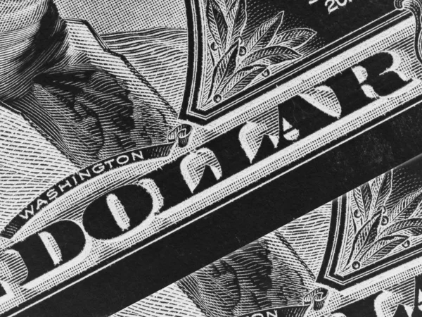 Duży Napis Dolar Przekątnej Obrazka Skład Banknotów Amerykańskich Dolara Odwrócone — Zdjęcie stockowe