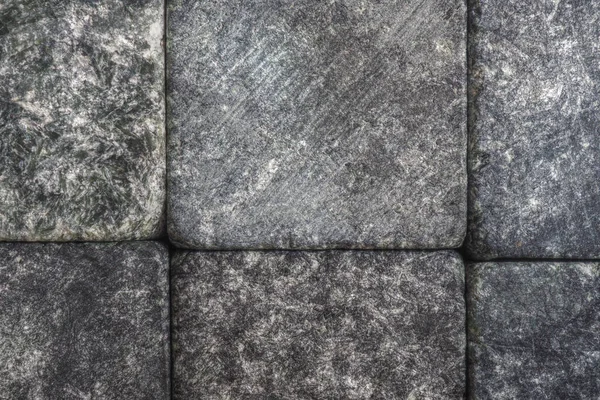 Kamenné Dlažební Kostky Detailní Záběr Přírodní Textura Tmavě Šedé Pozadí — Stock fotografie
