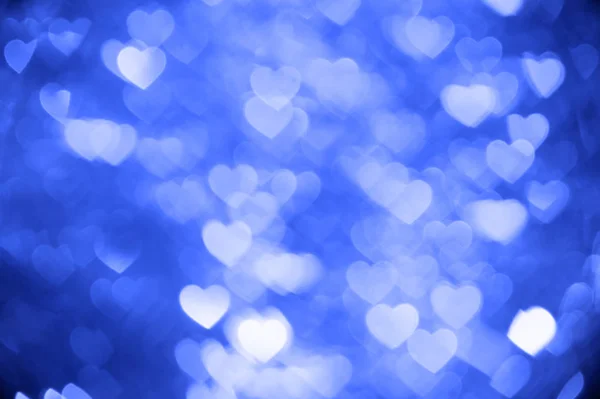 Blaues Herz Bokeh Hintergrund Foto, abstrakte Urlaub Hintergrund — Stockfoto