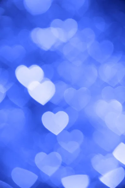 Corazón azul bokeh foto de fondo, fondo abstracto de vacaciones — Foto de Stock