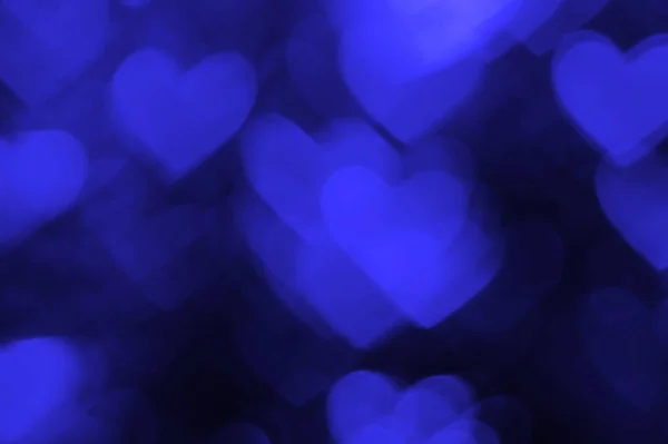 Corazón azul oscuro bokeh foto de fondo, fondo abstracto de vacaciones —  Fotos de Stock