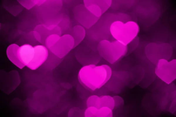 Pink heart bokeh background photo, abstract holiday backdrop — Stock Photo, Image