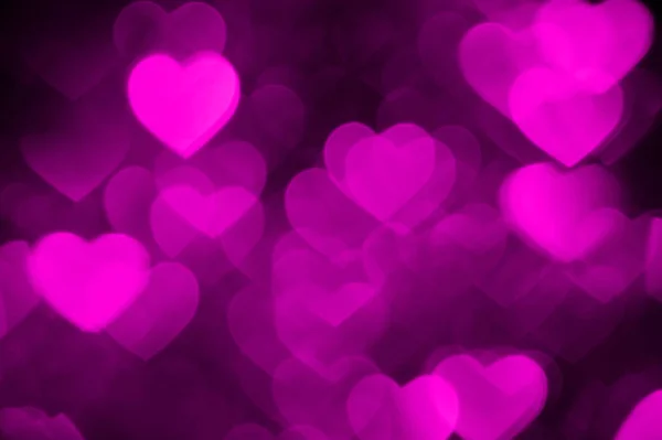 Pink heart bokeh background photo, abstract holiday backdrop — Stock Photo, Image