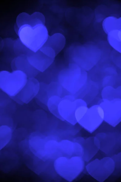 Corazón azul oscuro bokeh foto de fondo, fondo abstracto de vacaciones —  Fotos de Stock