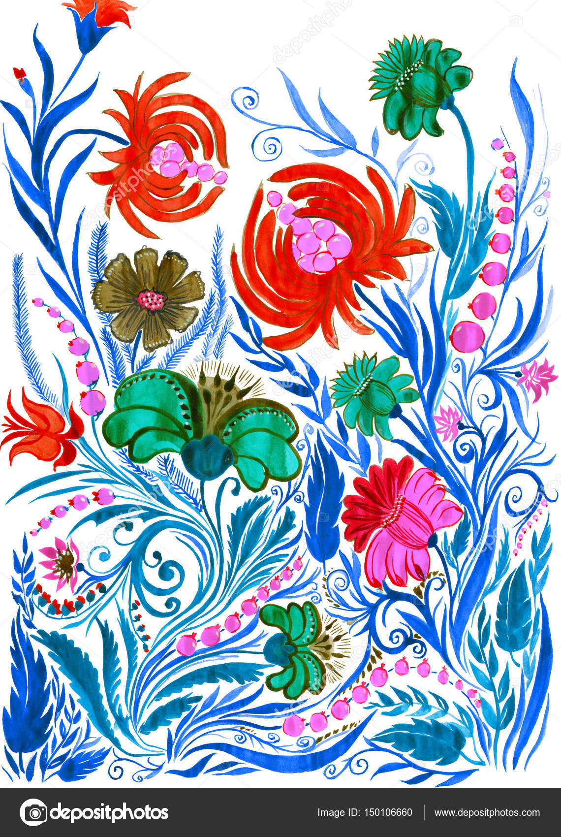 Sfondo fiore astratto acquerello disegno su carta — Foto Stock