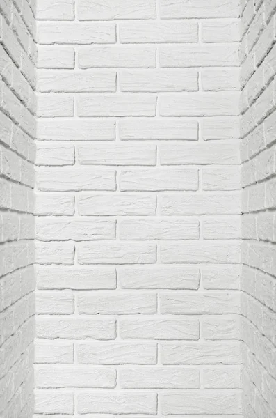 Witte bakstenen muur, abstracte achtergrondfoto — Stockfoto