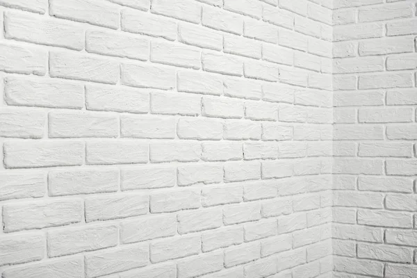 Beyaz tuğla duvar köşesi, arka plan fotoğraf — Stok fotoğraf