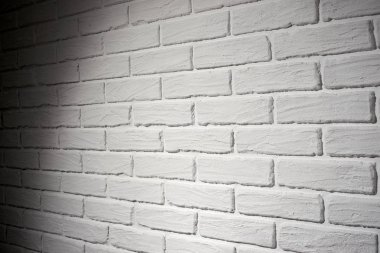 Beyaz tuğla duvar ışık ve gölge, arka plan fotoğraf, yan görünüm