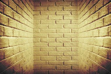 Beyaz tuğla duvar, sarı tonda, arka plan fotoğraf